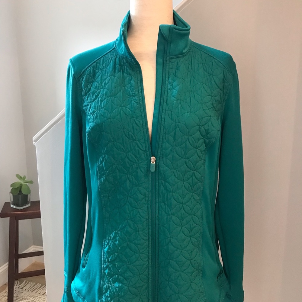 FILA SPORT Active Wear “Quilted” Panel Knit Jacket Green (Ret $45) Sz Large
